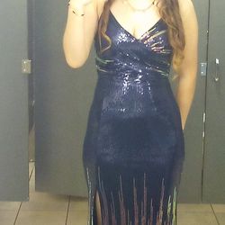 Blue And Pink/Gold Dress