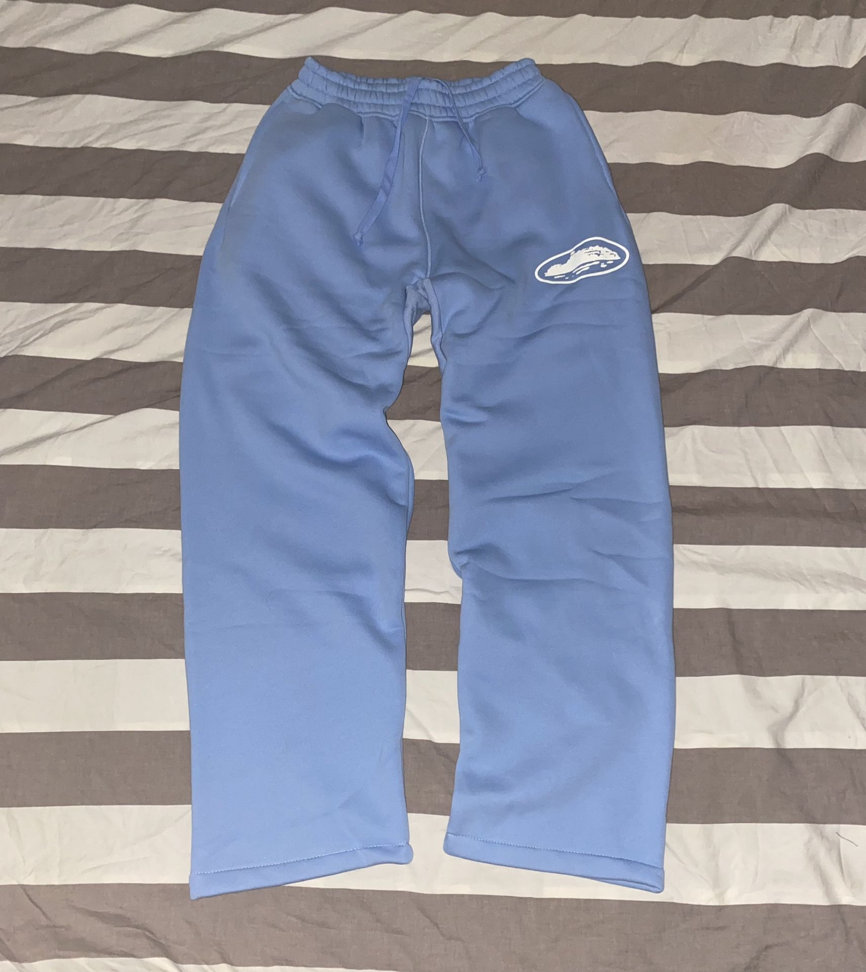 Corteiz Baby Blue Puff Print Sweatpants Size Medium