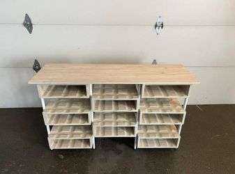 Beautiful Solid Wood Beige Wine Rack