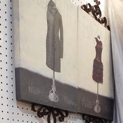  Pair  Parisian  Of Iron & Canvas Art 