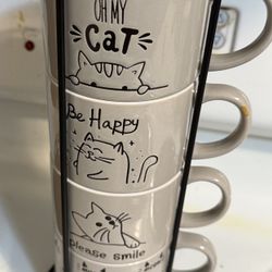 Happy cat mug tower