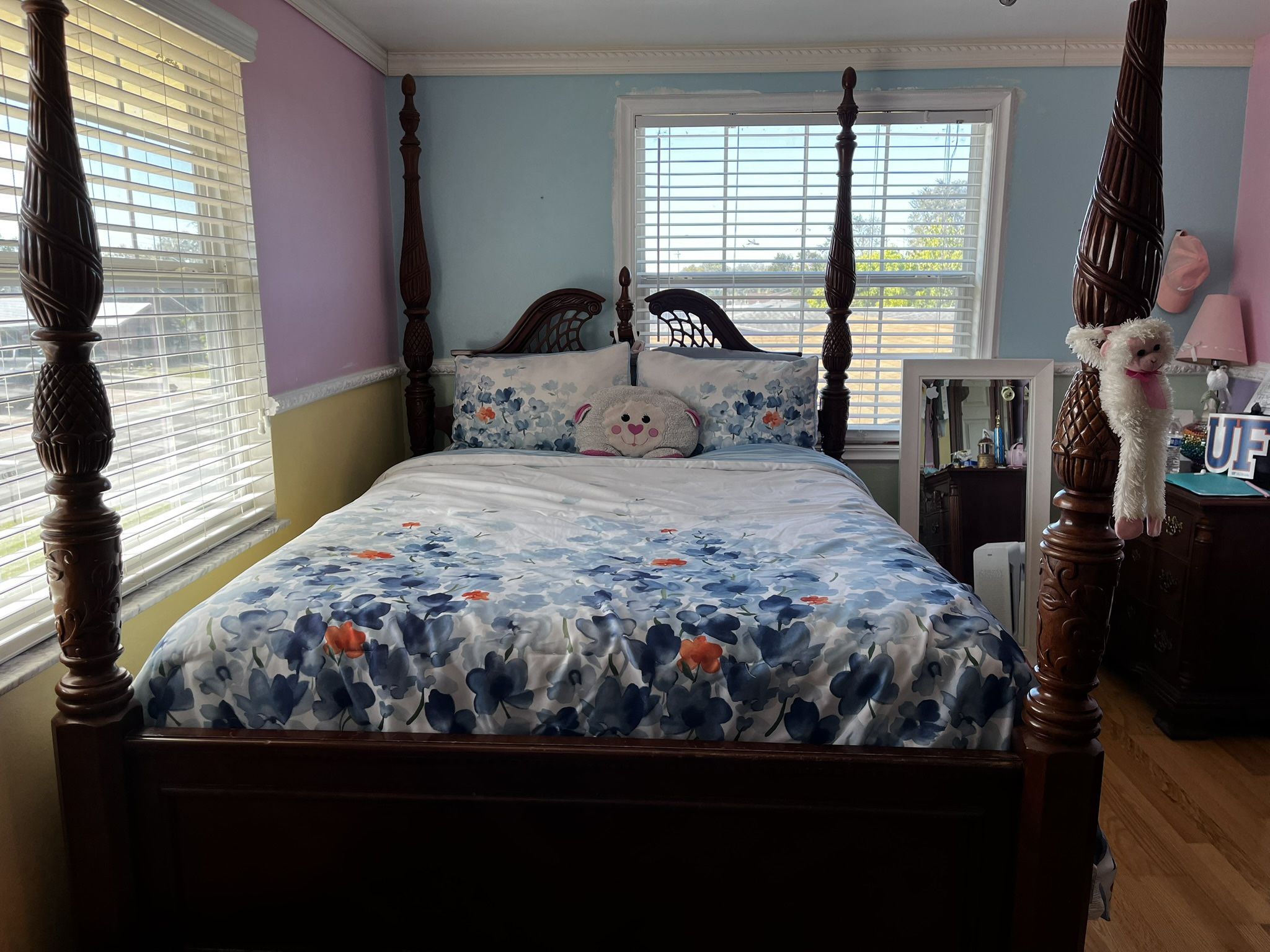 Queen Bed frame, with dresser and 2 night stands