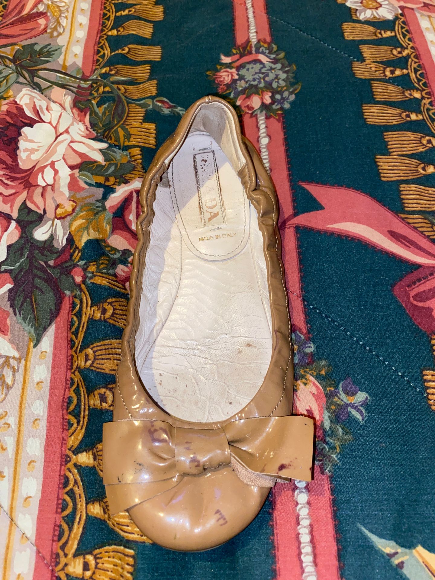 Prada patent leather ballet flats