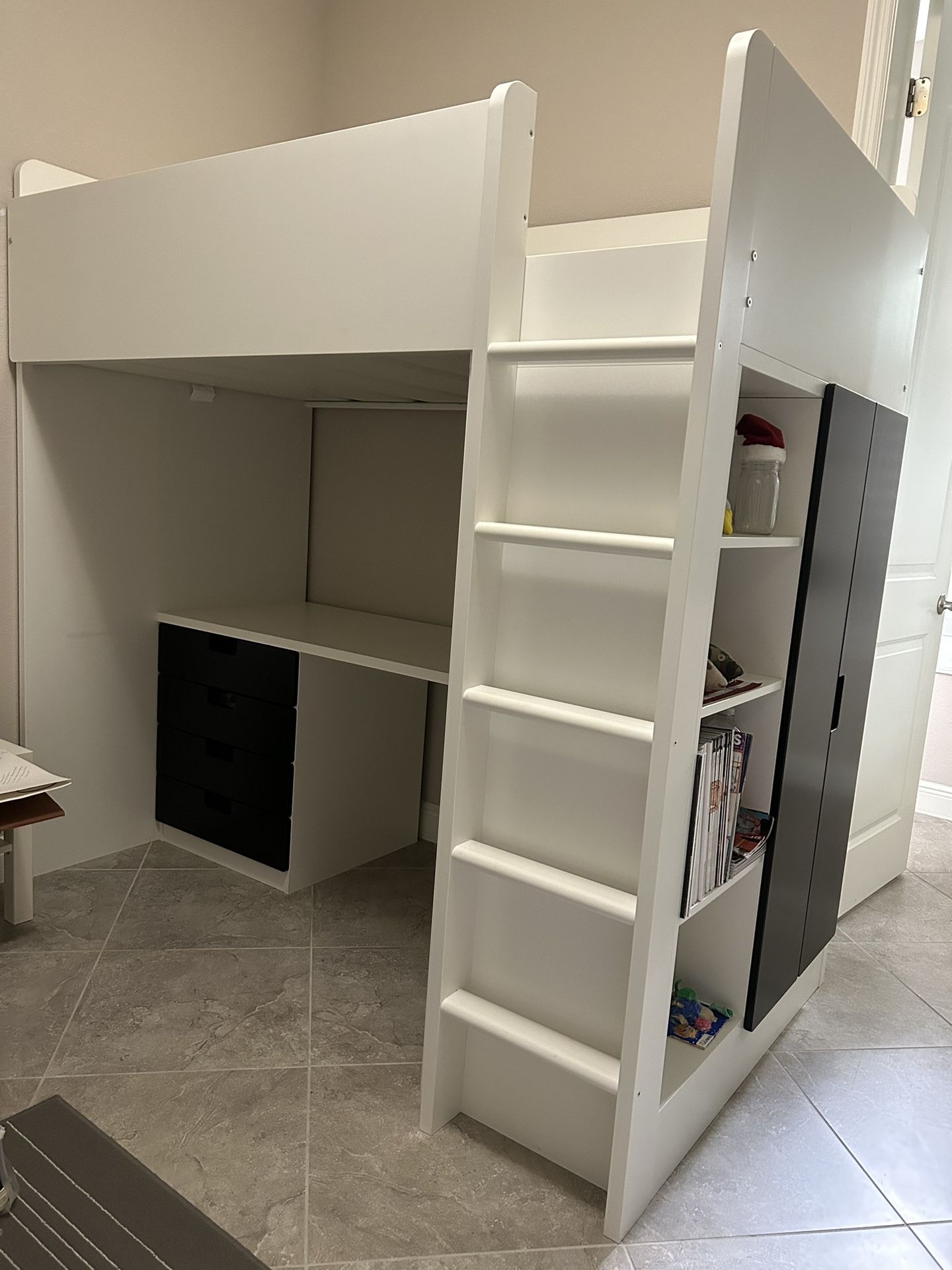 IKEA SMASTAD Loft Bed & Desk with Matress