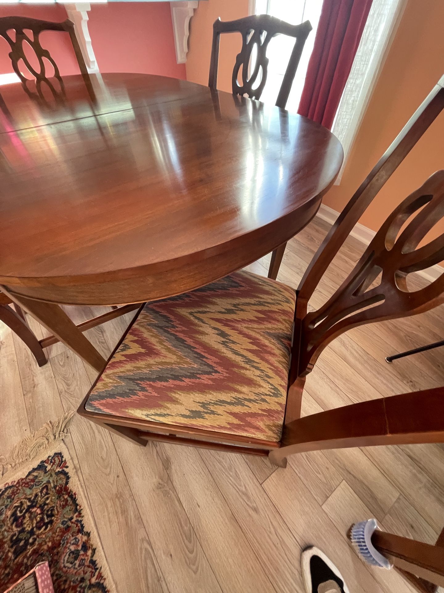 Dining Table & Chairs - Solid real cherry wood table with matching chairs
