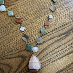 Natural Stone Pendant Gemstone Necklace 