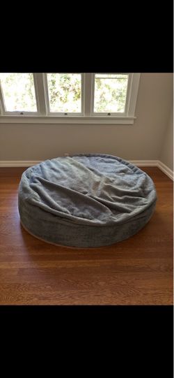 Giant gray beanbag lounger