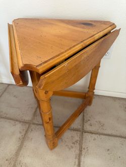 Small Wood Drop-Leaf  Side Table