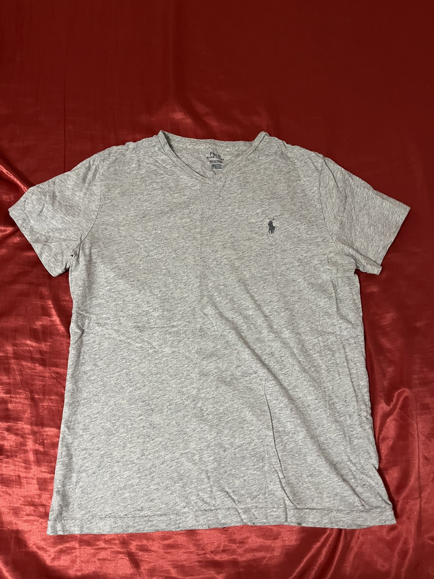 Polo Ralph Lauren V-Neck T-Shirt Grey Mens Medium