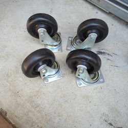 4- Inch Diameter, Rubber, Casters