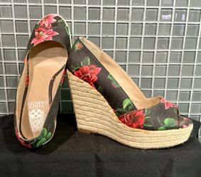 Vince Camuto Floral Espadrille Wedge Sandals W 6.5B