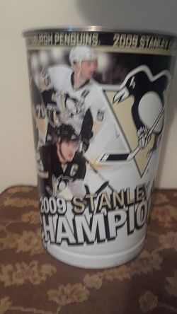 2009 Pittsburgh Penguins Stanley Cup champion trash can