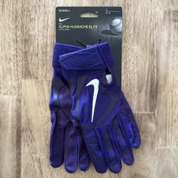 New Nike Alpha Huarache Elite Batting Gloves Baseball Mens Purple CV0696-552 Sizes L Or XL