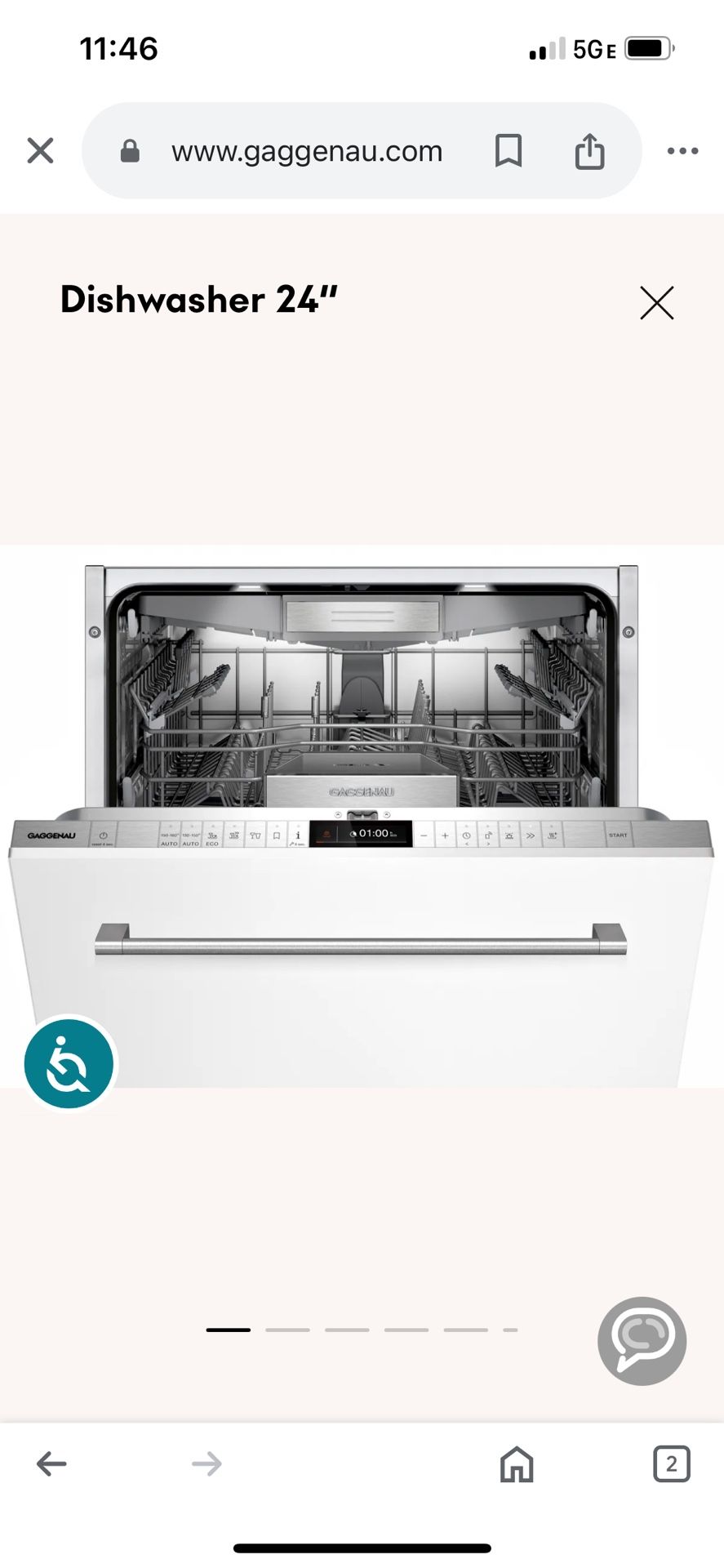NIB Gaggenau Dishwasher 200 Series, DF211700, 24” Wide, Retails $1,599.99