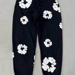 White & Black Denim Tear Sweats