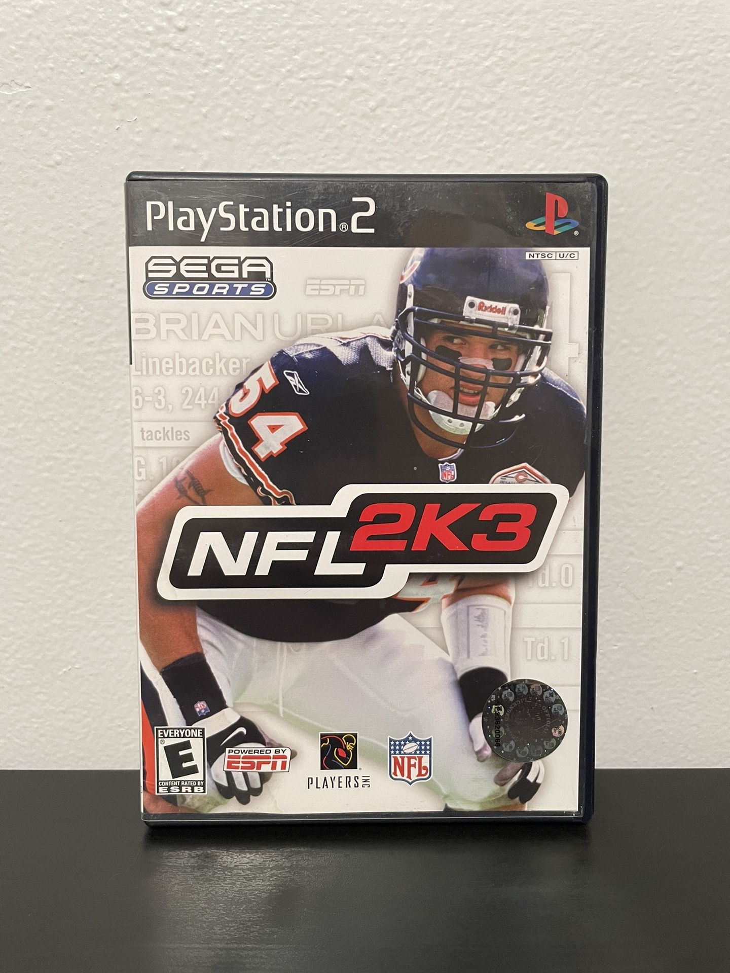 NFL 2K3 PS2 PlayStation 2 Like New CIB Video Game SEGA Football Brian Urlacher