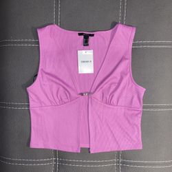 New Forever 21 Open Split Top Large Rhinestone Clip Pink Orchid Stretchy