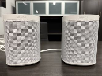 Sonos One Gen 2 WiFi Smart Speakers – White – Matching Pair