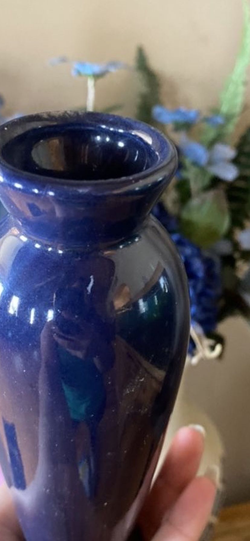 Blue Ceramic Mini Flower Vase