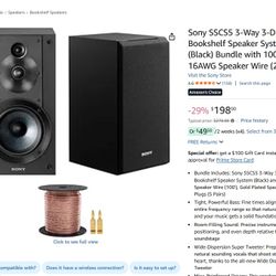 Brand New Sony SSCS5 3 Way 3 Driver Bookshelf Speaker 