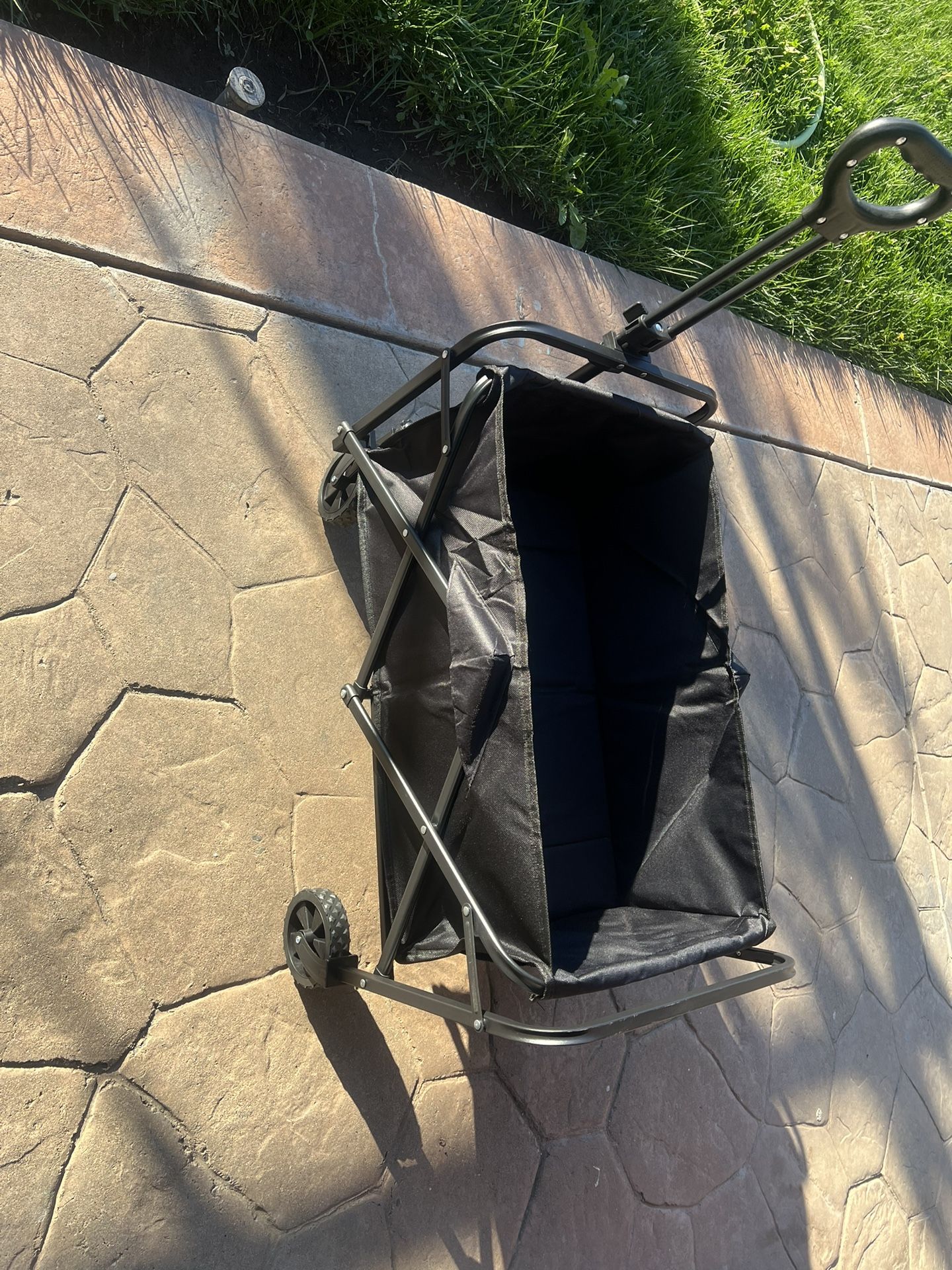 Metal Folding Wagon Black
