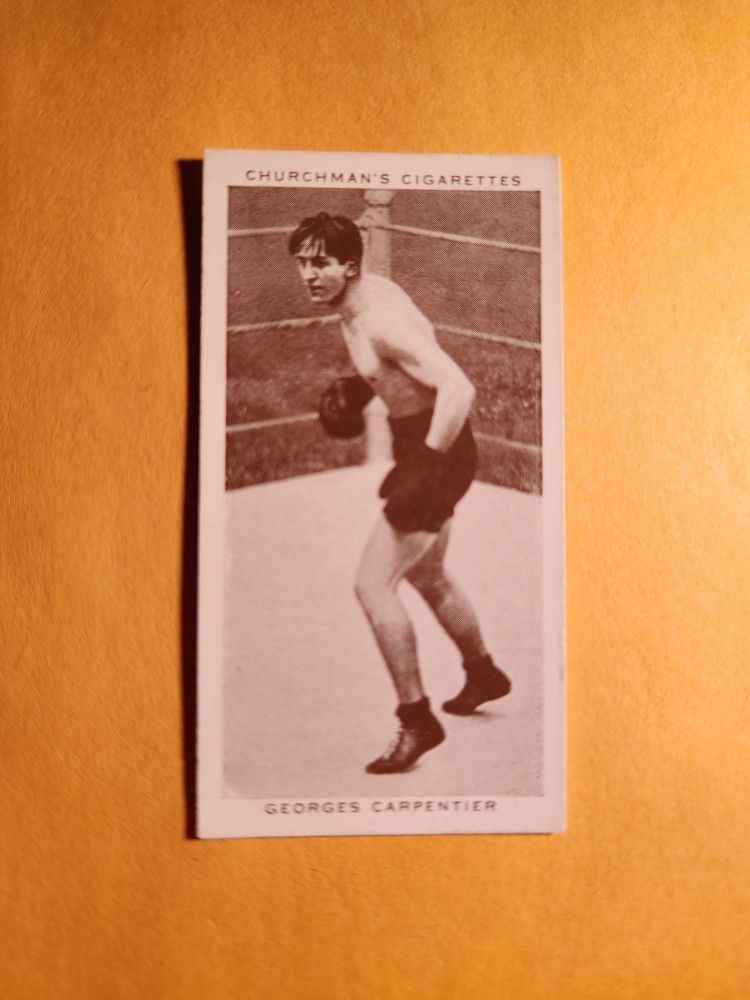Authentic 1938 Churchman's Cigarettes Georges Carpentier Boxing Tobacco Card #8