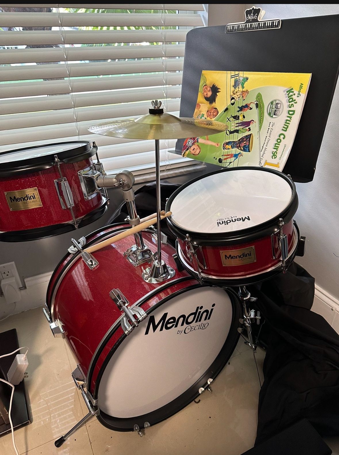 Mendini 16” 3 Piece Drum Kids Set With Accessories