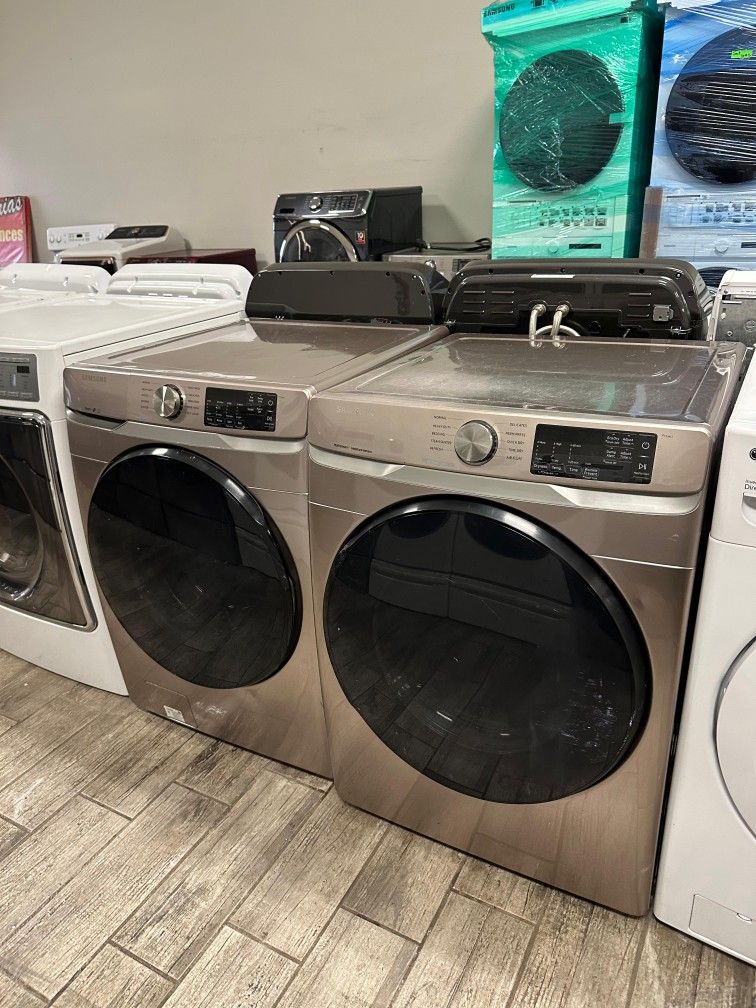 Samsung champagne washer and dryer set electric