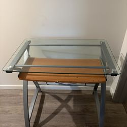 Computer Desk Glass Top Metal Frame