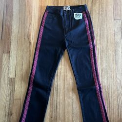 Pam And Gela Stripe Crop Jeans NWT SZ 25