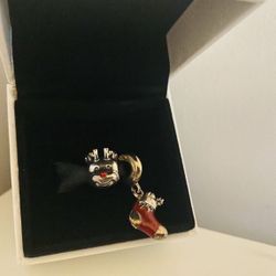 Authentic Pandora Reindeer and stocking charm