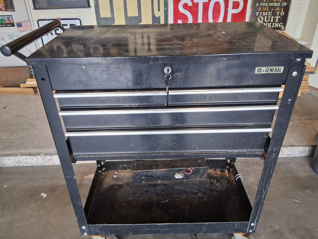 4 drawer, mechanics tool cart With tools.