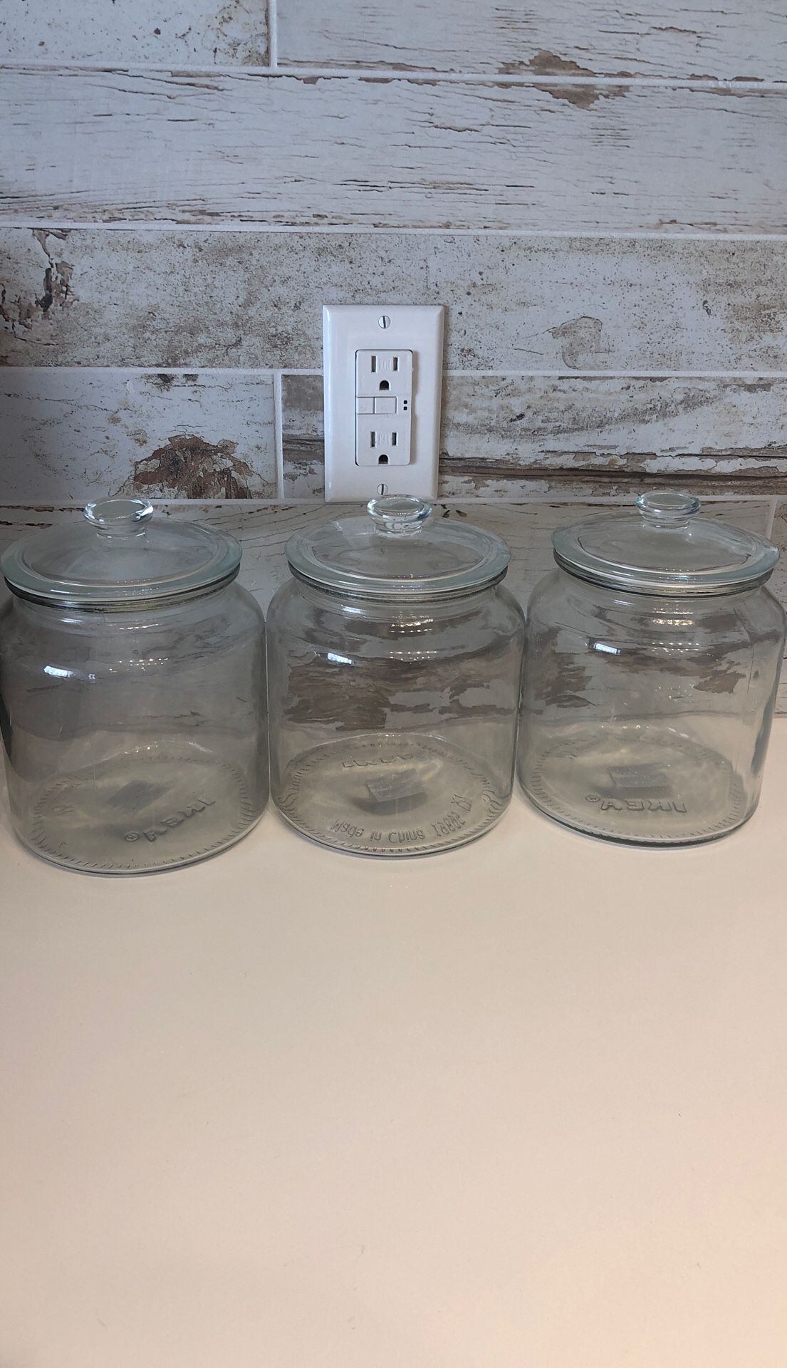 IKEA jar round set of 3 glass