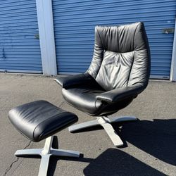 Natuzzi Re-Vive Recliner and Ottoman