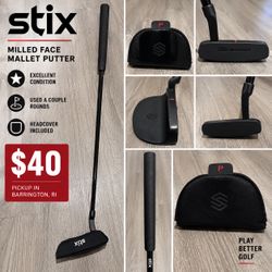 Stix Golf Milled Face Mallet Putter w/ Headcover
