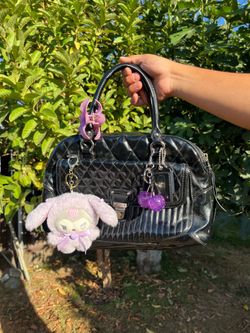 Coach Poppy F20721 Black Patent Leather Crossbody Bowler Handba