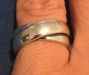 RETIRED JAMES AVERY Sterling Silver Crossover Band Ring Size 6