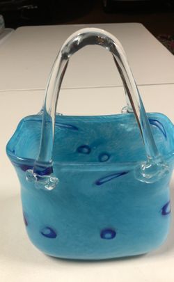 Hand blown glass purse/vase!