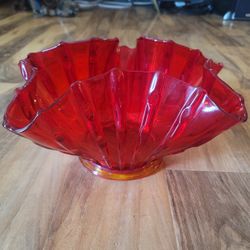 Vintage Amberina Glass Bowl