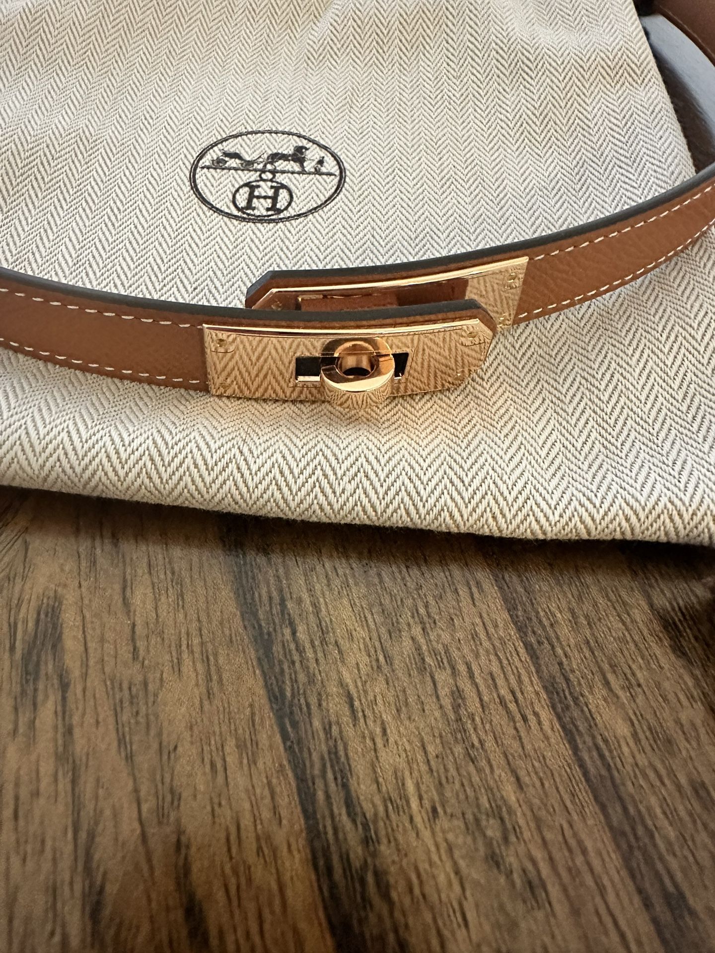 Hermes Kelly Belt Tan