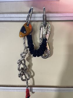 Petzl Grillon / 2 Meter Rope W/ Sheath / Spreader Bar / 2 Carabiners