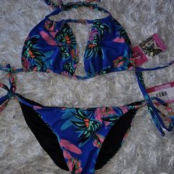 NWT Fede bikini, blue floral, Top XXL/Bottom XL, never worn perfect condition 