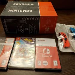 Nintendo Switch Console and Games Bundle, Certified Pre-owned.