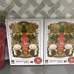 Jigsaw Puzzle  500 Pieces Sriracha Hot Chili Sauce theme and sriracha bottle toy