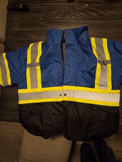 VENDACE High Visibility Reflective Safety Jacket for Men Sherpa Fleece Lined  size large