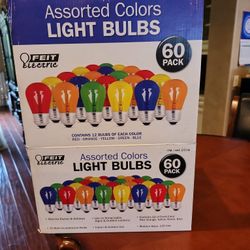 Assorted Multi Colors Light Bulbs 60 Pack