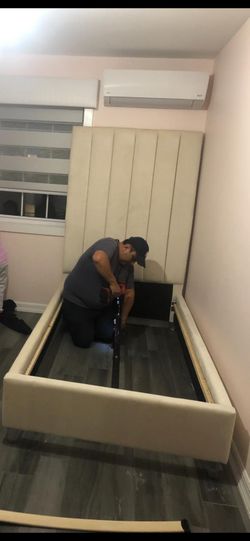 Meridian off white bed frame