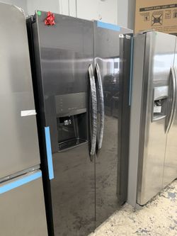 Frigidaire gallery side by side in dark stainless