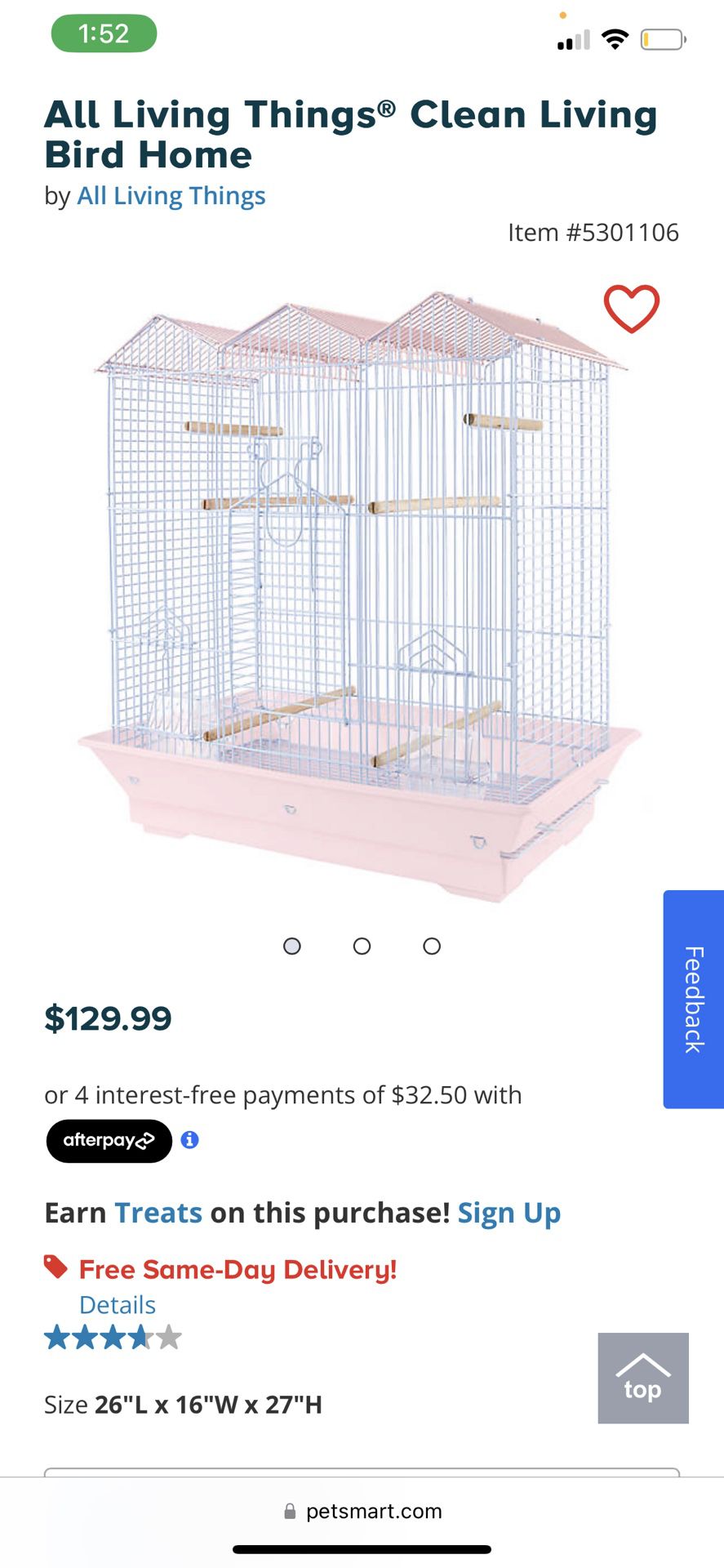 Pink bird cage