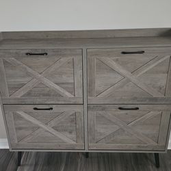 FOUR COMPARTMENT SHOES STORAGE CABINET.